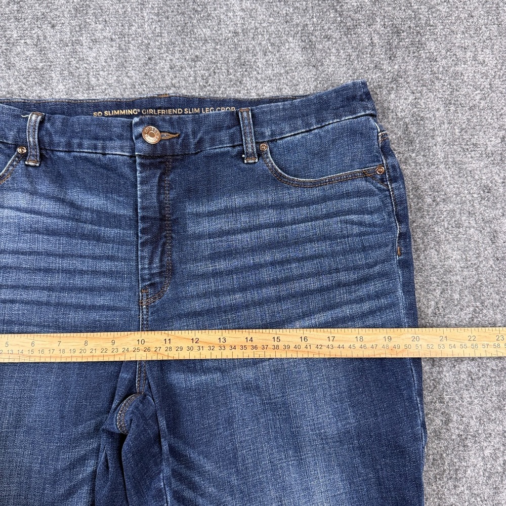Chicos So Slimming Girlfriend Slim Leg Crop Jean US Size 14P 2.5P Mid Rise Denim - Picture 14 of 16